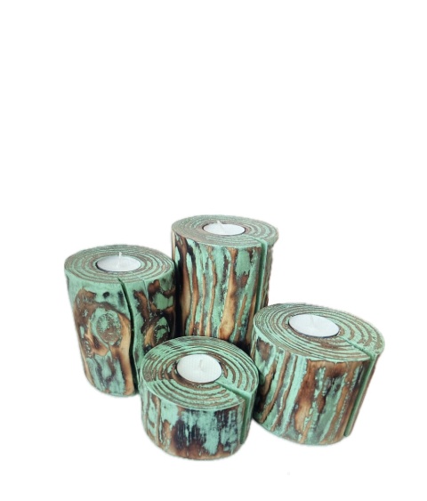 Świecznik drewniany na tealight, handmade