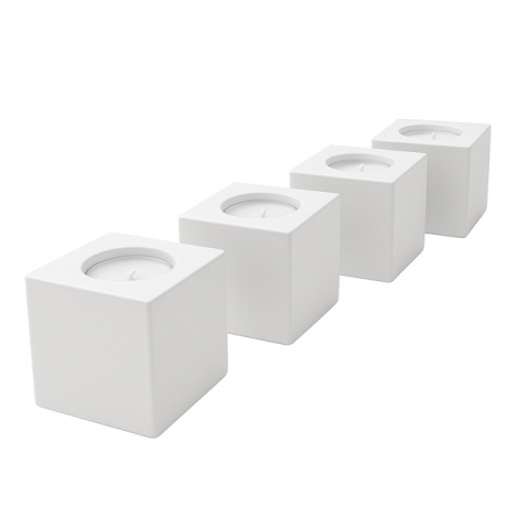 świecznik biały minimalistyczy solidny