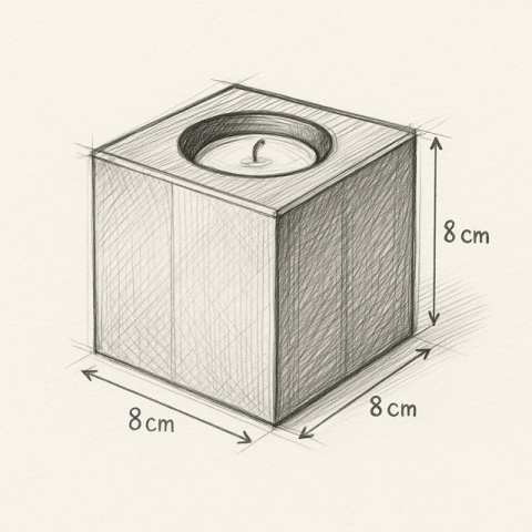 kostka świecznik tealight metalowy