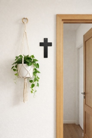 Krzyż metalowy na ścianę 18 cm do domu