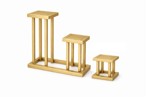 złoty zestaw kwietników design glamour rośliny