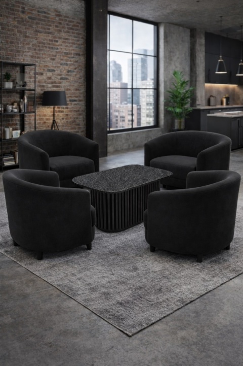 czarna podstawa metalowa kawowa do salonu mieszkania styl loft