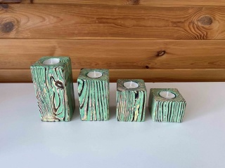 Świecznik drewniany na tealight, handmade