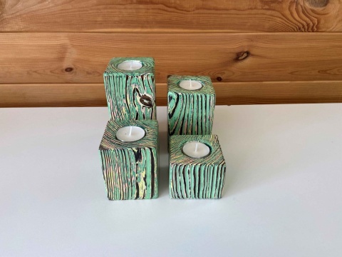 świecznik dekoracja kolorowy wielkanoc klimat handmade