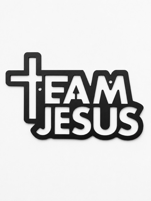 team jesus dekoracja metalowa czarny mat