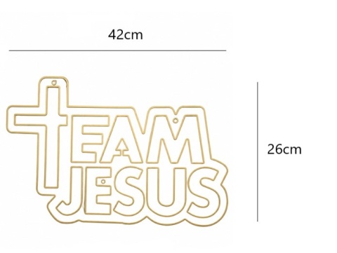 dekoracja team jesus metalowy solidny dla wnętrz