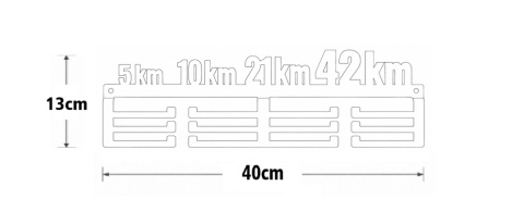 wymiary wieszaka na medale dla spotowca 40cm