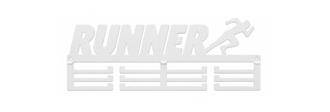 biały wieszak na medale runner 40 cm
