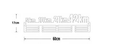 Wieszak na Medale 60cm Maraton 5km 10km 21km 42km