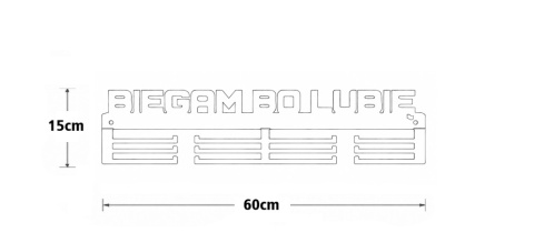 Wieszak na medal Biegam bo lubię 60 cm wymiary