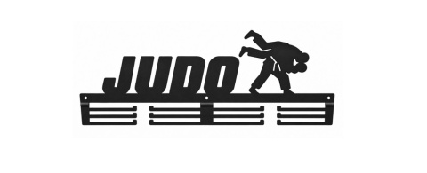 czarny wieszak na medale 80 cm judo