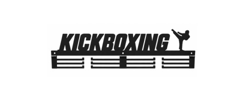 czarny wieszak na medale dla sportowca kickboxing