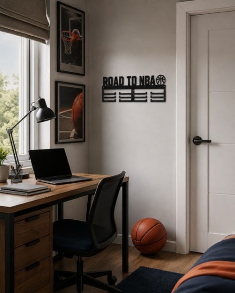 wieszak w pokoju młodzieżowym loft design