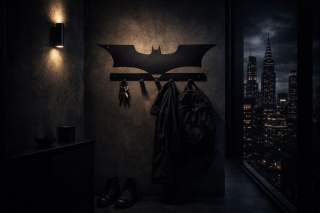Wieszak na ubrania do przedpokoju metalowy Batman 74cm