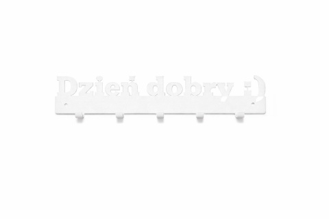 wieszak dzień dobry biały metalowy dekoracja