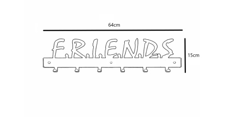 prezent do domu metalowy wieszak friends 64cm