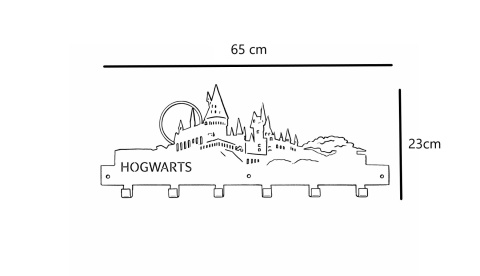 Wieszak na ubrania do przedpokoju metalowy Hogwarts 65cm