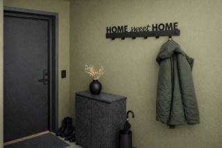 Wieszak na ubrania do przedpokoju metalowy Home sweet home 64cm