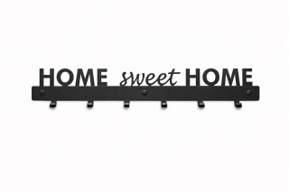 Wieszak na ubrania do przedpokoju metalowy Home sweet home 64cm