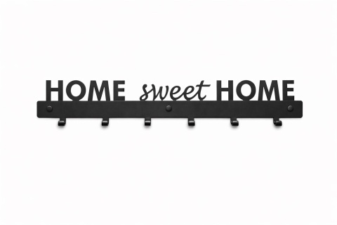 Wieszak na ubrania do przedpokoju metalowy Home sweet home 64cm