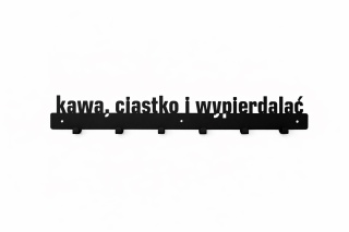 Wieszak na ubrania do przedpokoju metalowy Kawa ciastko i wyp 64cm