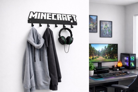 wieszak do pokoju gracza gamingowy pc fan minecraft