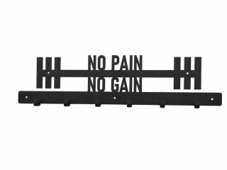 Wieszak na ubrania do przedpokoju metalowy NO PAIN NO GAIN 64cm
