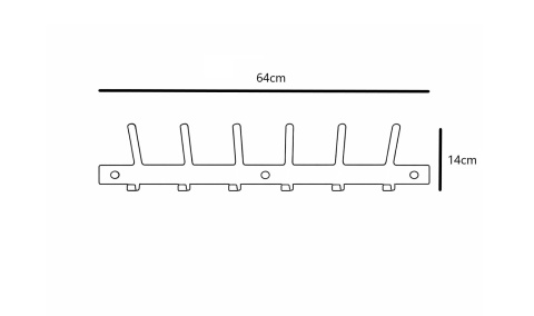 Wieszak na ubrania do przedpokoju metalowy z zawieszkami 64cm