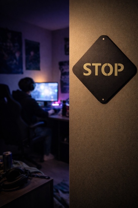 znak stop pokój gamingowy do wnętrz